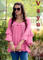 Vayu Jam Cotton Baby Pink Western Top