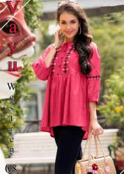Vayu Jam Cotton Pink Western Top