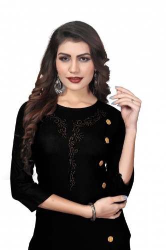 VIBHA BLACK RAYON KURTI 