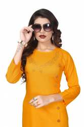 VIBHA YELLOW RAYON KURTI 