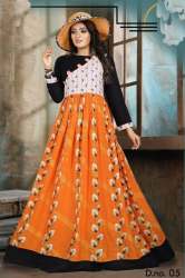  VIVAH ORANGE RAYON GOWN 