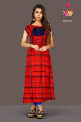 VRAJ TEX KRUPA HEAVY RAYON PRINTED KURTI