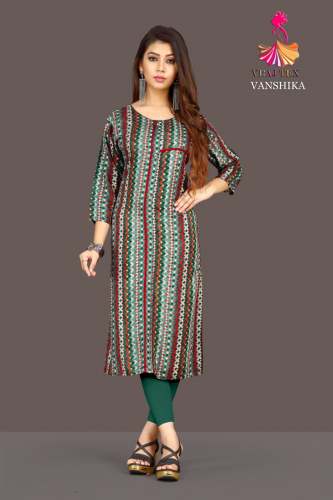 VRAJ TEX VANSHIKA HEAVY RAYON KURTI 