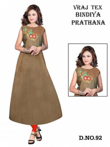 VrajTex Asmita-92 Long Cotton Slub Kurti