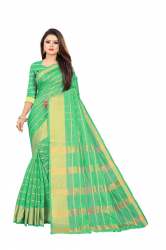 VRAJTEX CHARVI FABULOUS VOL 2 GREEN COTTON SAREE