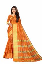 VRAJTEX CHARVI FABULOUS VOL 2 ORANGE COTTON SAREE