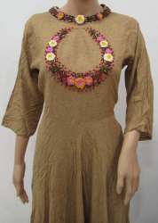 VrajTex Gujju Long Rayon Gown Type  Kurti 