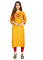 VrajTex Kalaki Rayon Cotton Yellow Kurti 