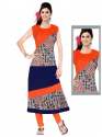 VrajTex Kreya Orange Rayon Kurti thumb 1