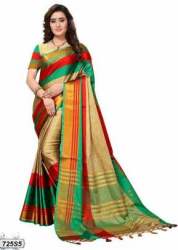  VRAJTEX PF-103 BEIGE COTTON SILK SAREE 