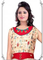 VrajTex Piku Beige Rayon Kurti