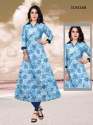VrajTex Riya-68 Camric Cotton Kurti Blue 