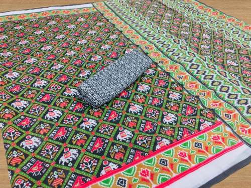 VRAJTEX SBT-499 BLACK LINEN SAREE