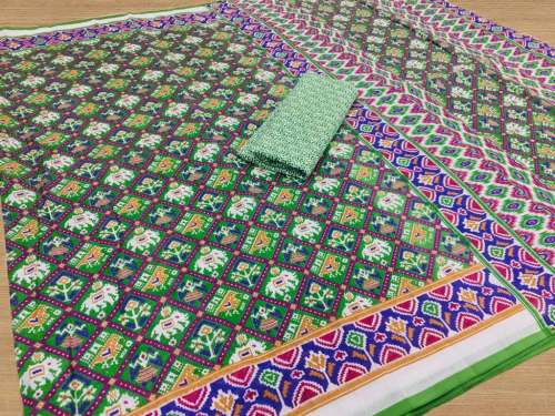 VRAJTEX SBT-499 GREEN LINEN SAREE