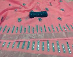 VRAJTEX SBT-507 PINK LINEN SAREE