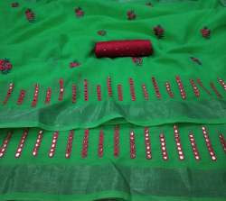 VRAJTEX SBT-507 RED LINEN SAREE