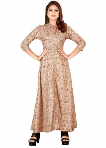 VrajTex Sreya Beige Rayon Kurti