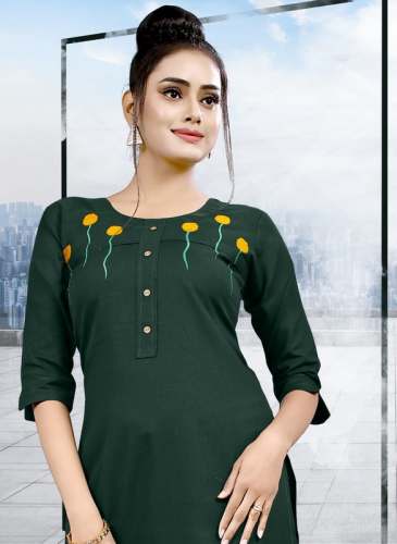 Women Trendy Cotton Straight Catalogue Kurtis