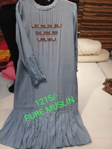 Long Sleeve Muslin Kurtis