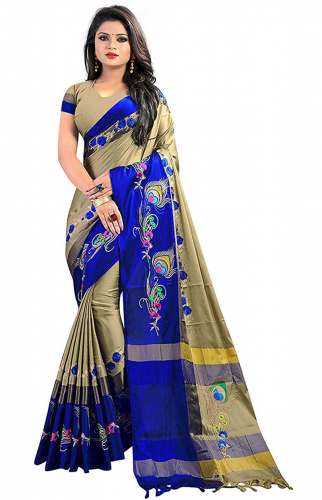 Buy online Multi Colored Cotton Saree With Blouse from ethnic wear for  Women by Winza Designer for ₹649 at 68% off | 2023 Limeroad.com