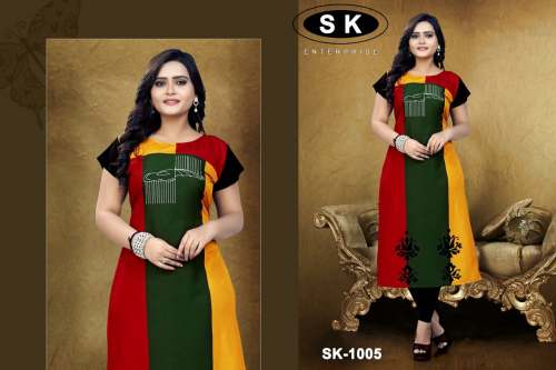 american crepe fancy kurti