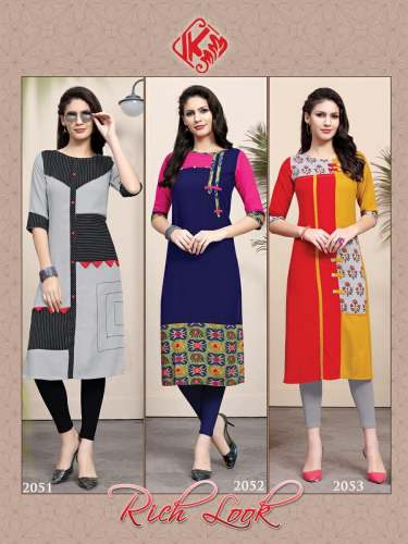 Rich Look VOL - 7 Rayon Printed Kurti 