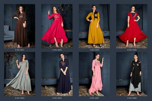 Gulzaz vol 1 Heavy Rayon Long Kurti