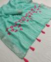 Linen silk with Embroidery  Saree For Women's thumb 1