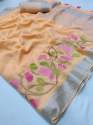 Linen silk with Embroidery  Saree For Women's thumb 10