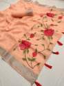 Linen silk with Embroidery  Saree For Women's thumb 2