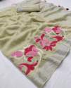Linen silk with Embroidery  Saree For Women's thumb 5