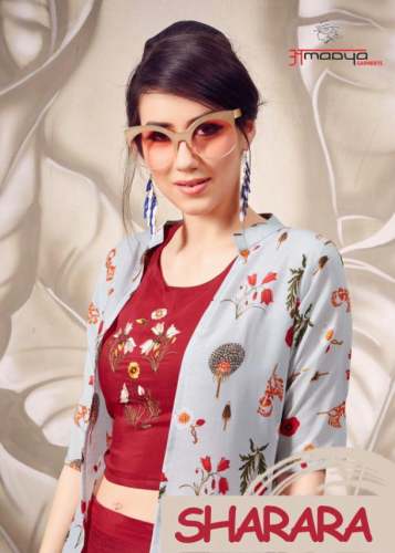 Muslin Print Jacket With Sharara