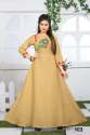 Slub Rayon Anarkali Embroidery work kurti thumb 1