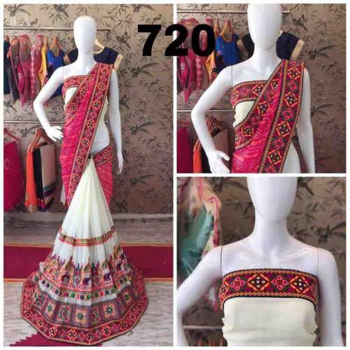 Georgette​ saree with embrodery work