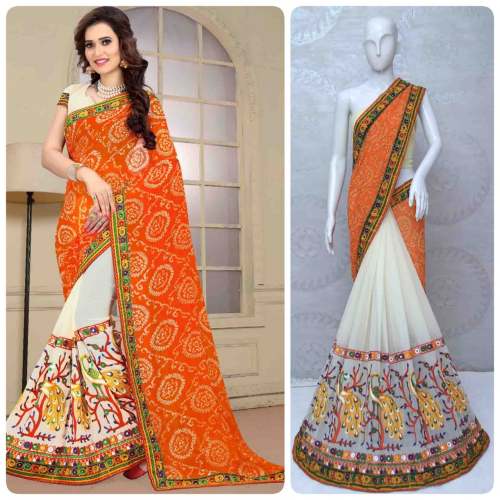 RCT FASHION KUTCHI PEACOCK WORK SAREE