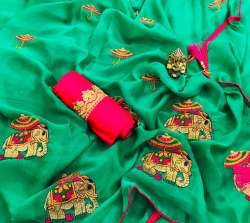 YCT FASHION CHIFFON  HAVY SAREE