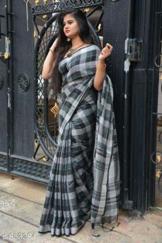 Trendy checks Sarees 