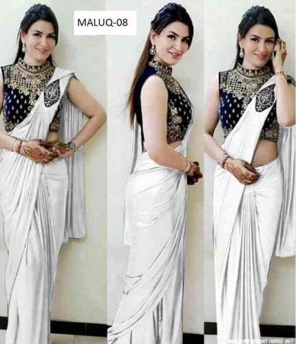 Bollywood Silk Sarees With Embroidered Blouse by VISOSA