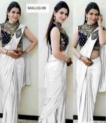 Bollywood Silk Sarees With Embroidered Blouse