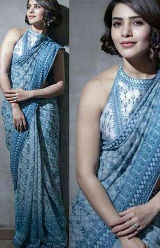 Gorgeous Sky Blue Zarna Silk Sarees