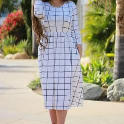 White Checkered short kurti