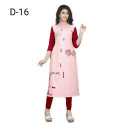 Peach printed kurti