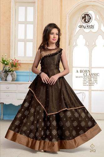 Brown frock for girls by CHERRY FASHION