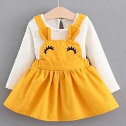 Yellow dungri style frock