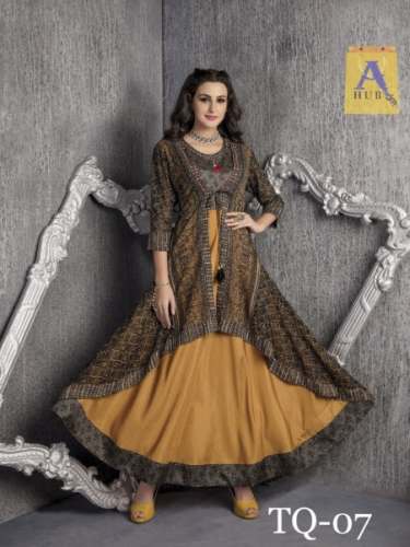 Anarkali  Chanderi Cotton Kurtis