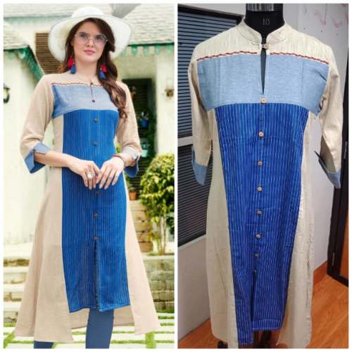 Designer linen kurtis sale