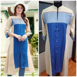 Designer Hand Work Linen Kurtis