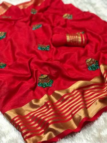 Embroidered Sana Silk Sarees