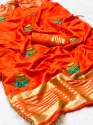 Embroidered Sana Silk Sarees thumb 4