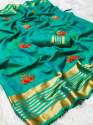 Embroidered Sana Silk Sarees thumb 5
